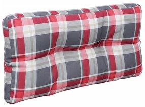 Almofadão p/ sofá de paletes 80x40x12 cm tecido xadrez vermelho