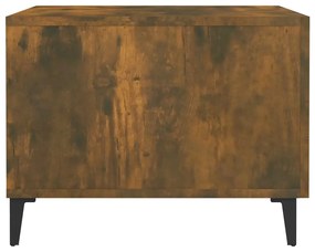 Mesas de centro com pernas de metal 2 pcs 50x50x40 cm fumado