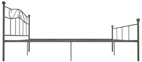 Estrutura de cama 180x200 cm metal cinzento