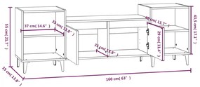 Móvel de TV Lotus de 160 cm - Madeira Rústica - Design Moderno