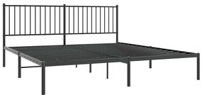 Estrutura de cama com cabeceira 183x213 cm metal preto