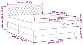 Cama Box Spring com Colchão vidaXL Rosa 140x200 cm Veludo