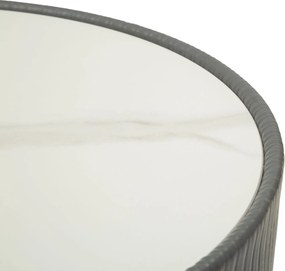 MESA DE CENTRO ELGE Ø 46X45 CM CINZA, DOURADO E BRANCO