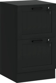 HOMCOM Bloco de Gavetas Móvel de Armazenamento em Madeira 2 Gavetas e Fechadura Trilhos de Suspensão Ajustáveis 40x40x71 cm Preto | Aosom Portugal