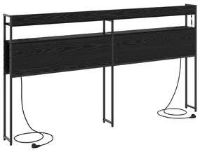 Cabeceira de armazenamento Carvalho preto 200 cm