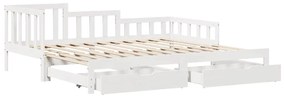 Sofá-cama com gavetão e gavetas sem colchão 90x200 cm branco