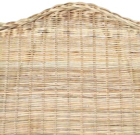 Sofá com almofadão vime natural e linho