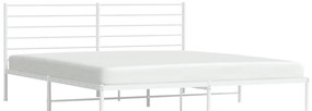Estrutura de cama com cabeceira 200x200 cm metal branco