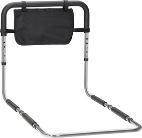 HOMCOM Barra de apoio para cama barreira de proteção segura alça ajustável 5 alturas bolso para arrumação 87Lx51,5lx45-55H cm | Aosom Portugal