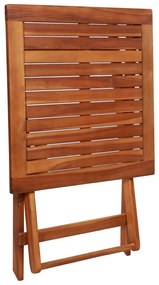 3 pcs conjunto bistrô dobrável madeira de acácia maciça