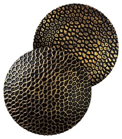 Lâmpada de Parede Yosma - Preto e Dourado - 21cm x 21cm x 15cm