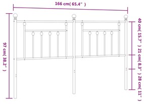 Cabeceira de cama 160 cm metal branco