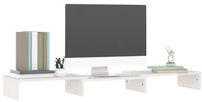 Suporte para monitor 80x24x10,5 cm madeira pinho maciça branco