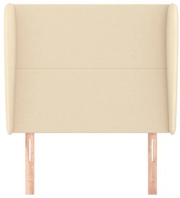 Cabeceira de cama c/ abas tecido 93x23x118/128 cm creme
