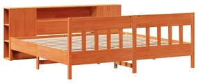 Cama com estante sem colchão 200x200 cm pinho maciço