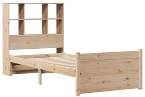 Cama com estante sem colchão 90x190 cm pinho maciço