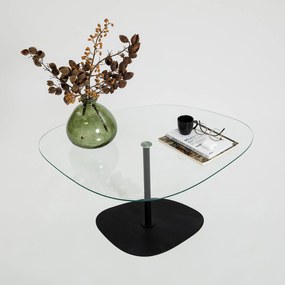 Mesa de Centro Soho – Transparente e Preto – 85x40x67 cm