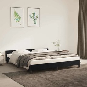 Estrutura de cama sem colchão 160x200 cm veludo preto