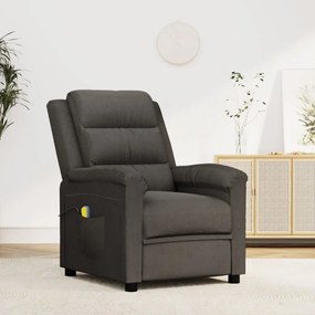 vidaXL Poltrona de massagens elétrica veludo cinza-escuro