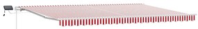 Toldo Retrátil Vermelho e branco 500 × 300 cm Vermelho e branco