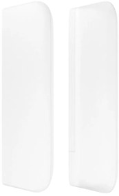 Cabeceira cama c/ abas couro artificial 103x16x78/88 cm branco
