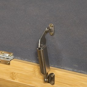 HOMCOM Banco Sapateiro de Bambú Banco para Sapatos com Prateleira Almofada Acolchoada Abatível e Espaço Oculto de Armazenamento para Entrada Corredor 60x33x50cm Natural