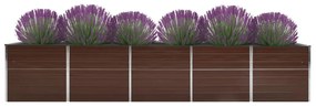 Canteiro jardim elevado 400x80x77cm aço galvanizado castanho