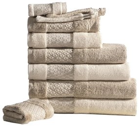 Toalhas nature em algodão natural e linho natural: Cor clara: 5% linho natural e 95% algodão natural Luva 15x21 cm