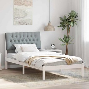 vidaXL Estrutura de Cama com Cabeceira Estofada Branco 100 x 200 cm