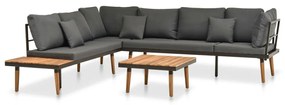 vidaXL 4 pcs conj. lounge jardim c/ almofadões madeira acácia maciça