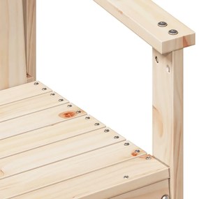 Conjunto de Jardim - 2 Poltronas e 1 Mesa- Madeira de Pinho Maciça