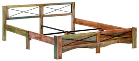 Estrutura de cama madeira recuperada maciça 180x200 cm