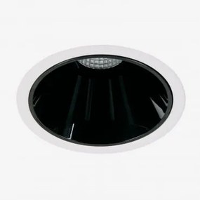 Downlight Led Embutido Com Moldura Redonda Ø8 Cm Para Exterior Em Alumínio Luisiana Branco - Preto & 8 W & 38º & Branco Neutro 3500k - Sklum