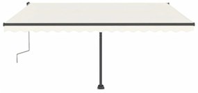 Toldo retrátil manual independente 400x300 cm cor creme