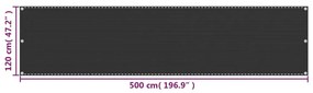 Tela de varanda PEAD 120x500 cm antracite