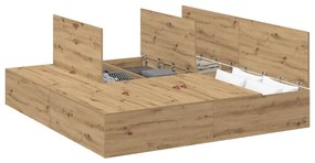 Cama de Armazenamento Carvalho Artisan 200x200 cm
