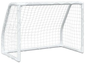 Baliza futebol infantil 2 pcs c/ bola 64x35x48 cm metal branco