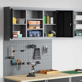 Conjunto de Armário de Ferramentas e Painel de Ferramentas VidaXL 3 Pe