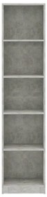 Estante com 5 prateleiras 40x24x175 cm contraplacado cinzento