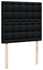 Cama com molas/colchão 80x200 cm tecido preto