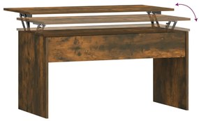 Mesa de Centro Beira Elevatória de 102 cm - Madeira Rústica - Design M