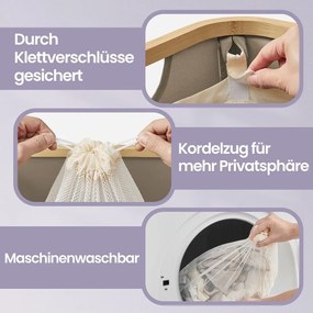 Cesto da roupa suja, cesto com tampa, 90 L castanho