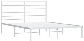 Estrutura de cama com cabeceira 140x200 cm metal branco