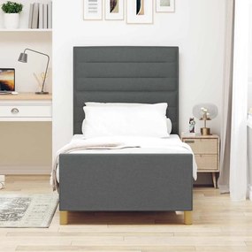 Cama de Tecido Cinza Escuro vidaXL 90x200 cm