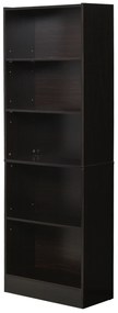 HOMCOM Estante para Livros de 5 Níveis com Prateleira Ajustável e Desenho Anti-Tombo Estante de Armazenamento para Sala de Estar Estúdio Escritório 63x29,5x176 cm Preto