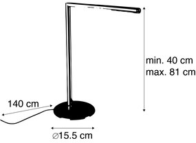 Candeeiro de mesa moderno em aço com dimmer de toque, incluindo LED - Douwe Moderno