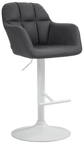 Banco de bar Natoma em couro sintético com estrutura branca 97-118 x 57 x 59 cm Preto