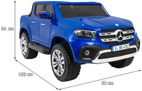 Carro elétrico para Crianças 24V 4x4 2 Lugares Mercedes Benz X-Class MP4 Rodas de EVA, Assento de couro Azul Pintado