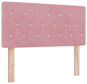 Cama Box Spring com Colchão Rosa 120x200 cm Veludo