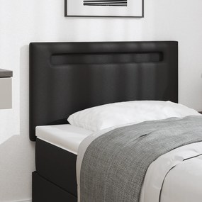 Cabeceira vidaXL Design Liso Preto 90 cm Couro Sintético